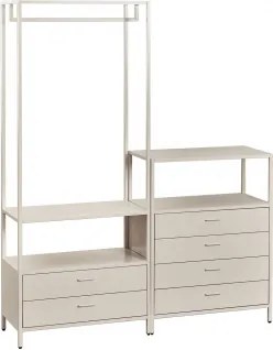 Janine 2-delige Open Modulaire Kledingkast Met Kledingrek En Lades Tapioca Beige - Sklum