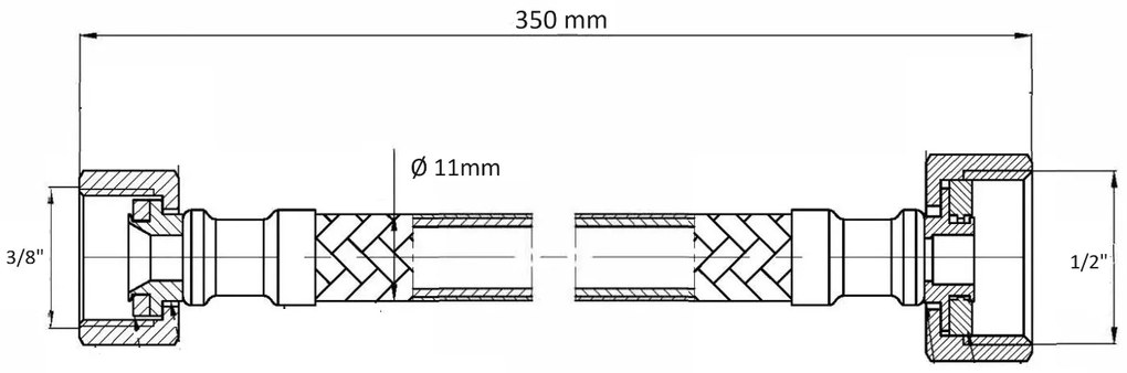 Best Design Dijon flexibele aansluitslang 35cm 1/2" x 3/8" sunny bronze