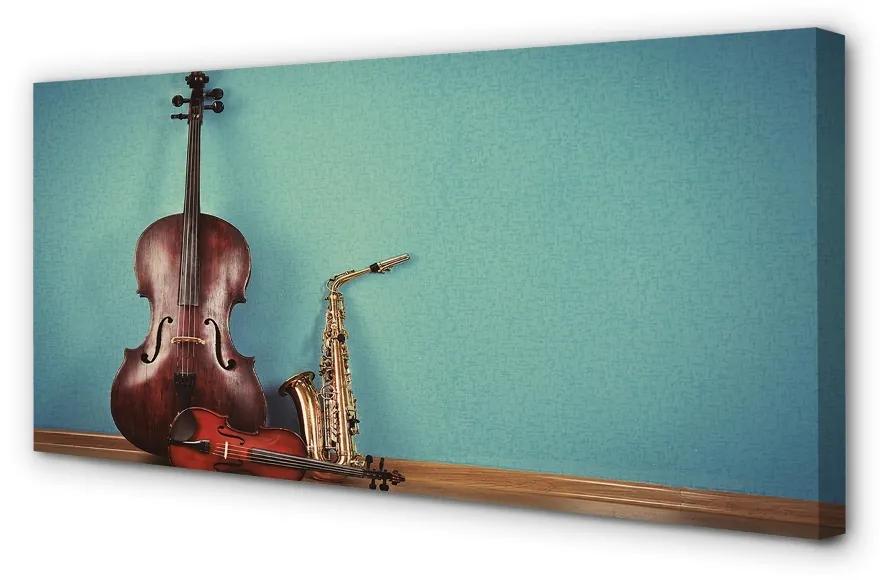 Canvas doek foto Viool trompet 100x50 cm