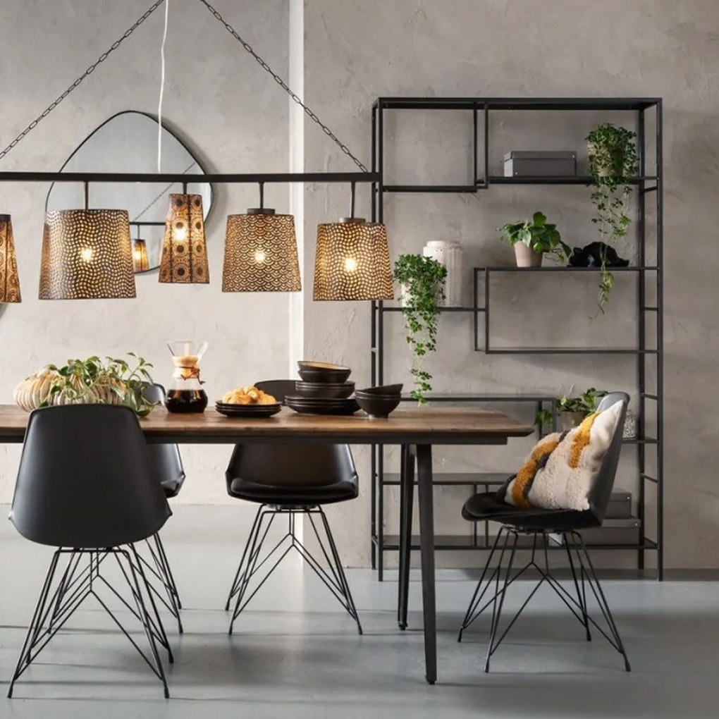 Hoog Wandrek Staal Met Glas - 115x30x195cm.