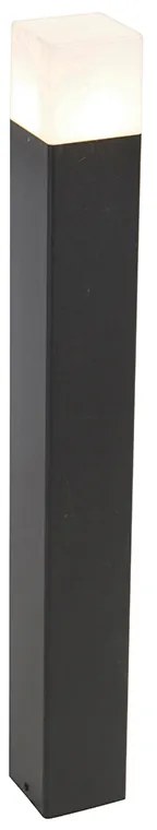 Buiten paaltje zwart opaal glas 70 cm grondpin en kabelmof - Denmark