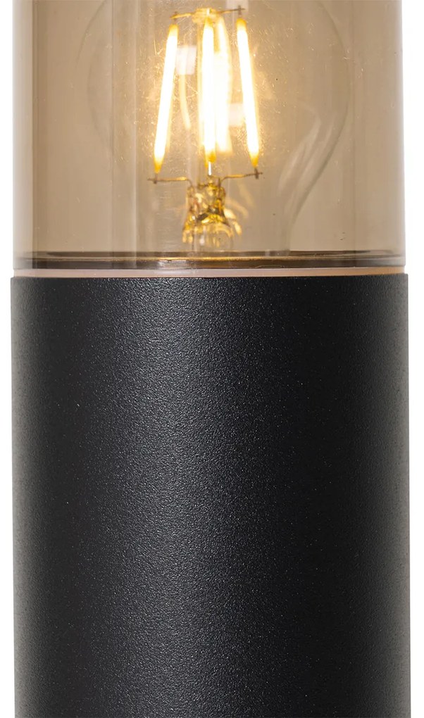 Staande buitenlamp zwart met smoke kap 50 cm - Odense Modern E27 IP44 Buitenverlichting