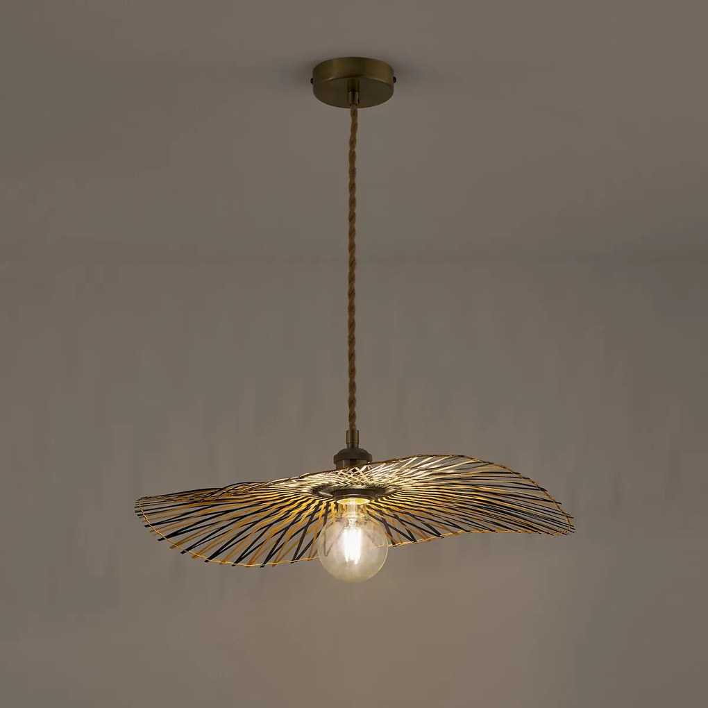 Luchtige hanglamp in bamboeØ50 cm, Ezia