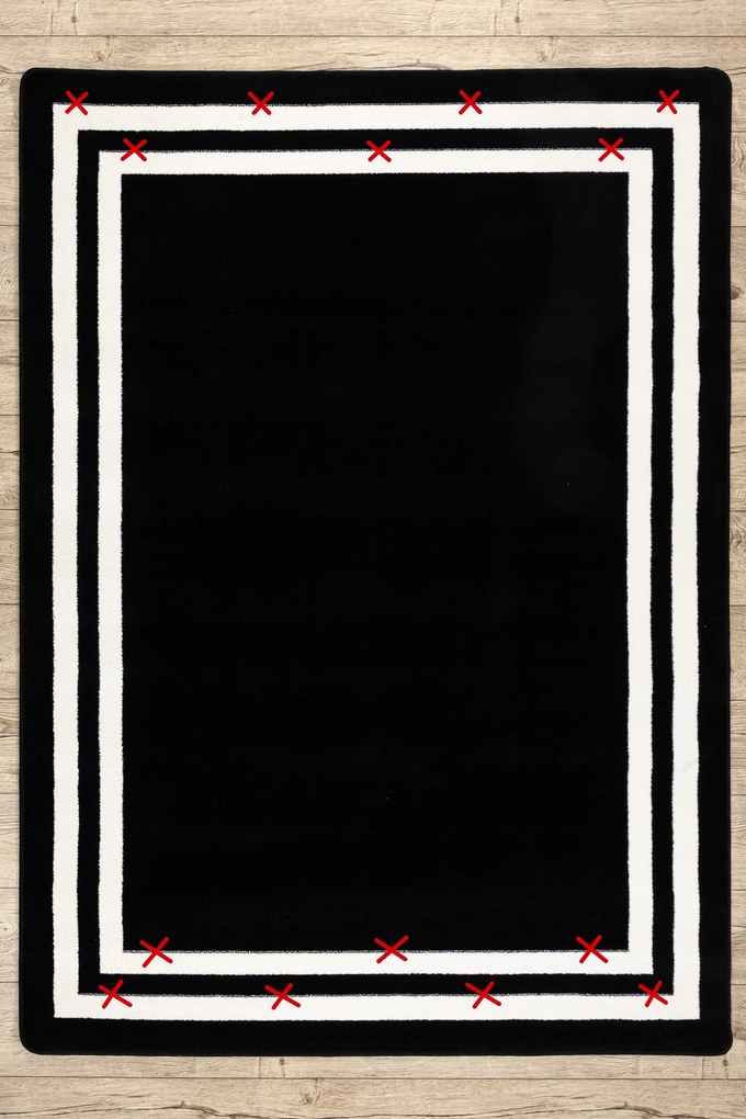 Tapijt HAMPTON Kader zwart - TWEEDE-KLASSE PRODUCT