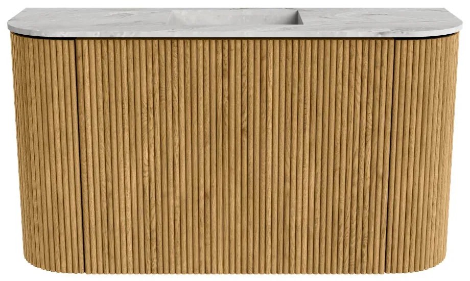 Mondiaz Joya DLux 75cm toiletmeubel ronding links/rechts oak met wastafel faye midden zonder kraangat glace