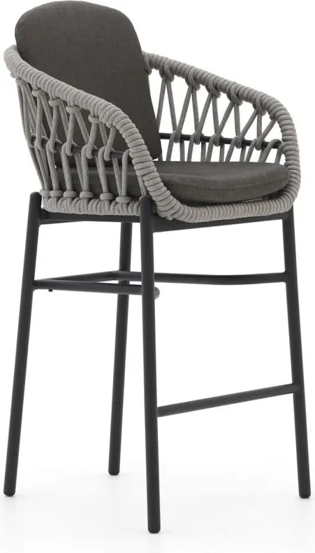 Barkruk tuin | Bellagio Cupello | Textileen | Grijs | Tuinstoel | Stapelbaar | Kees Smit Tuinmeubelen