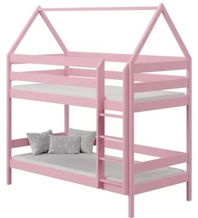 Kinderen Roze Stapelbed van massief hout - Barnie For Kids Kinderen Junior 5059914032428 Children's Beds Home, 160x80, Geen, Matras van schuim/latex v