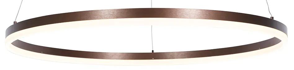 Design ring hanglamp brons 80 cm incl. LED en dimmer - Anello Modern rond Binnenverlichting Lamp
