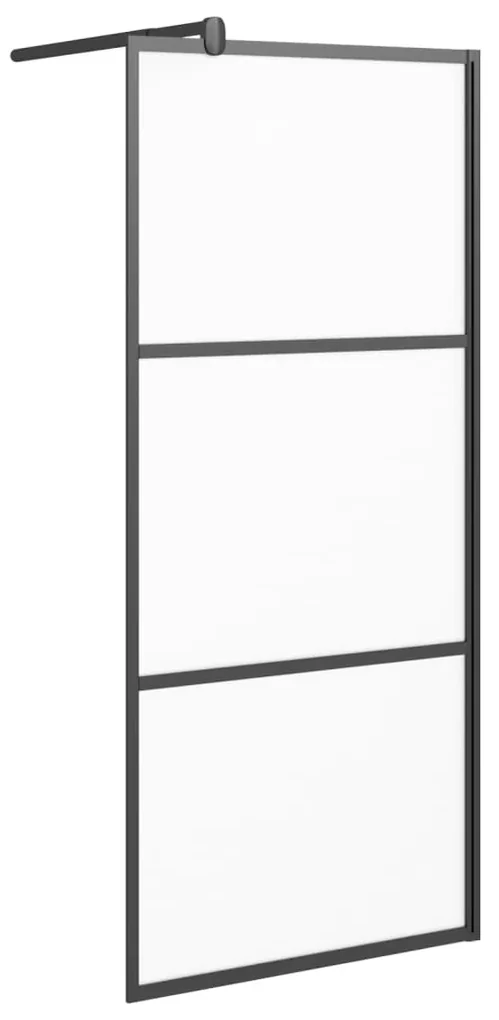 vidaXL Inloopdouchewand 80x195 cm mat ESG-glas zwart