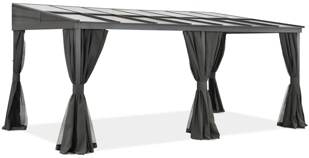 Aluminium terrasoverkapping 4 x 6 m Tarragona Premium Garden Point antraciet