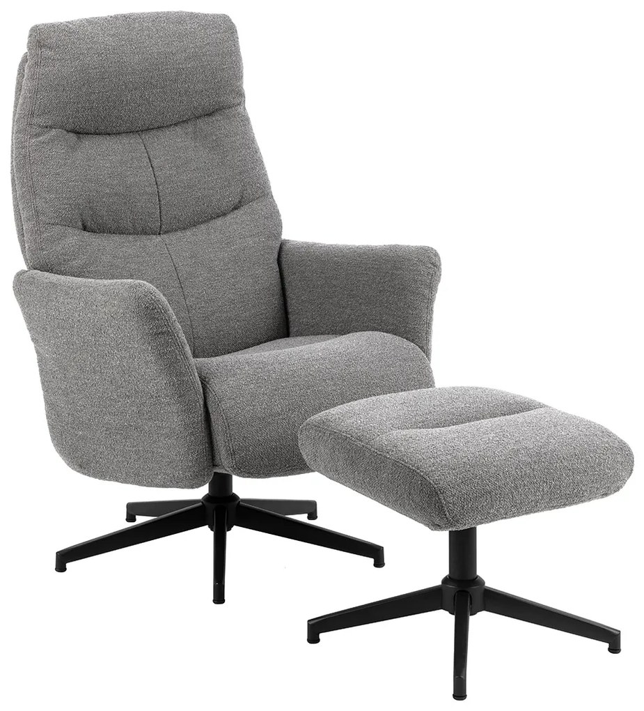 Verstelbare Fauteuil Met Voetenbank Grijs