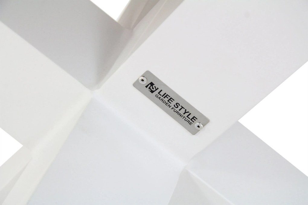 Tuinset Ronde Tuintafel 4 personen 120 cm Aluminium/textileen Wit Lifestyle Garden Furniture Fiora/Wellington