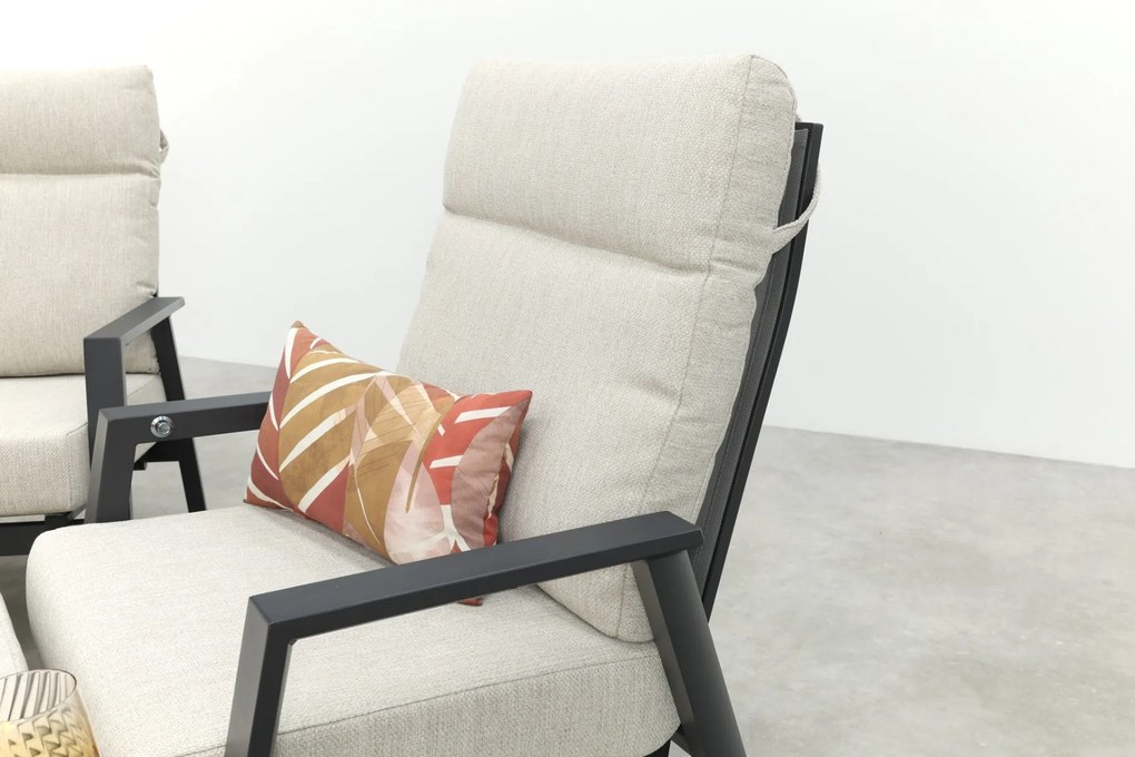 Lagos verstelbare 5-zits stoel-bank loungeset - Antraciet