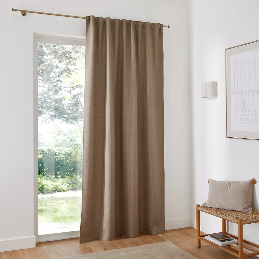 Gordijn van gerecycled polyester met aangerimpelde bies en wave, SELECT