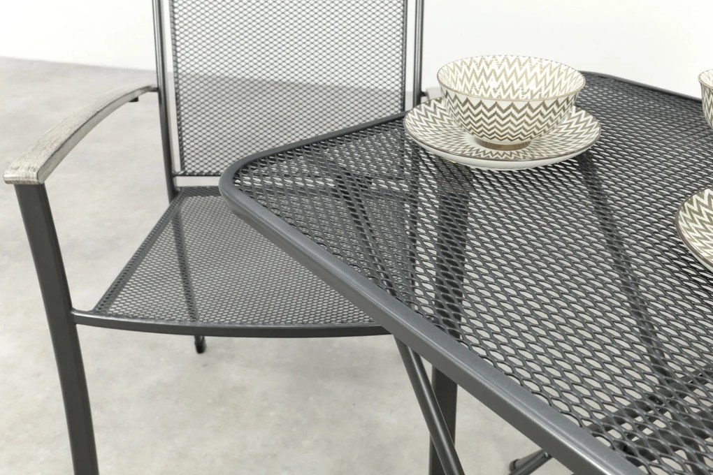 Balero stapelbare balkonset 3-delig strekmetaal 60x60 cm. - Antraciet