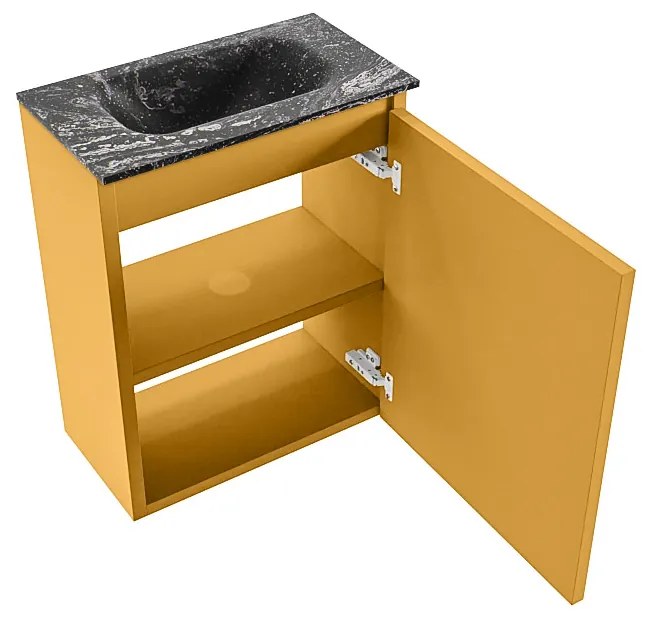 Mondiaz Ture DLux toiletmeubel 40cm ocher met wastafel lava midden zonder kraangat