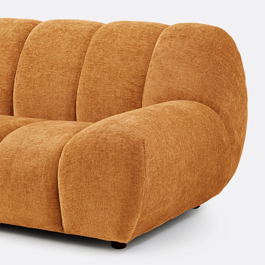 Hoekbank links, dik fluweel, Nuria