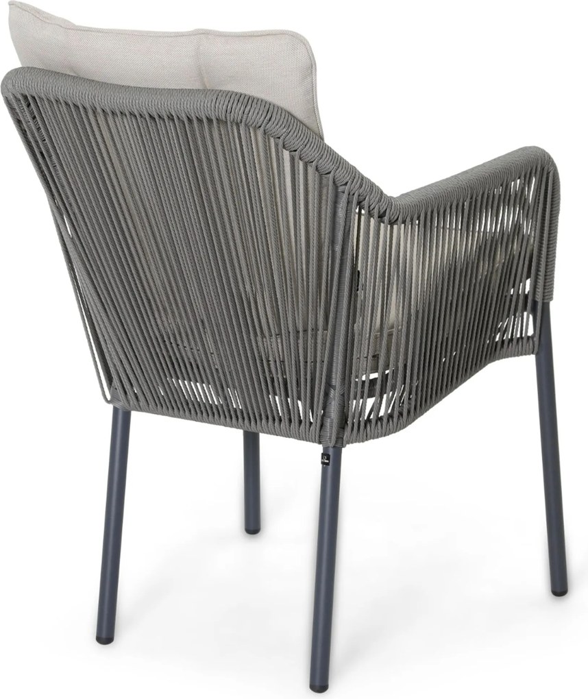 Tuinset Ronde Tuintafel 6 personen 150 cm Rope Grijs  De Laan Projects