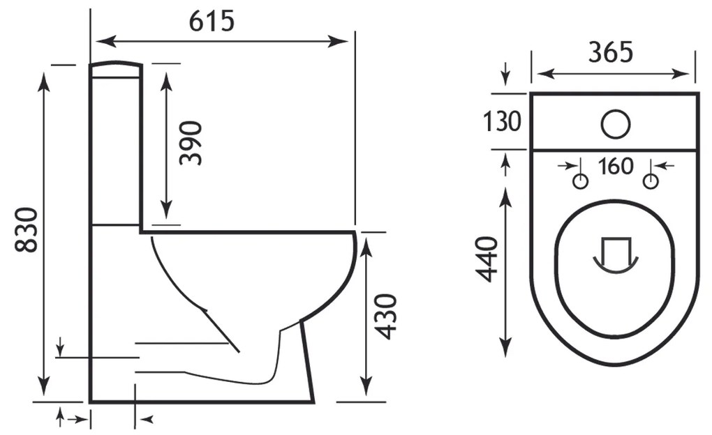 Eastbrook Farringdon toiletpot back to wall wit glans