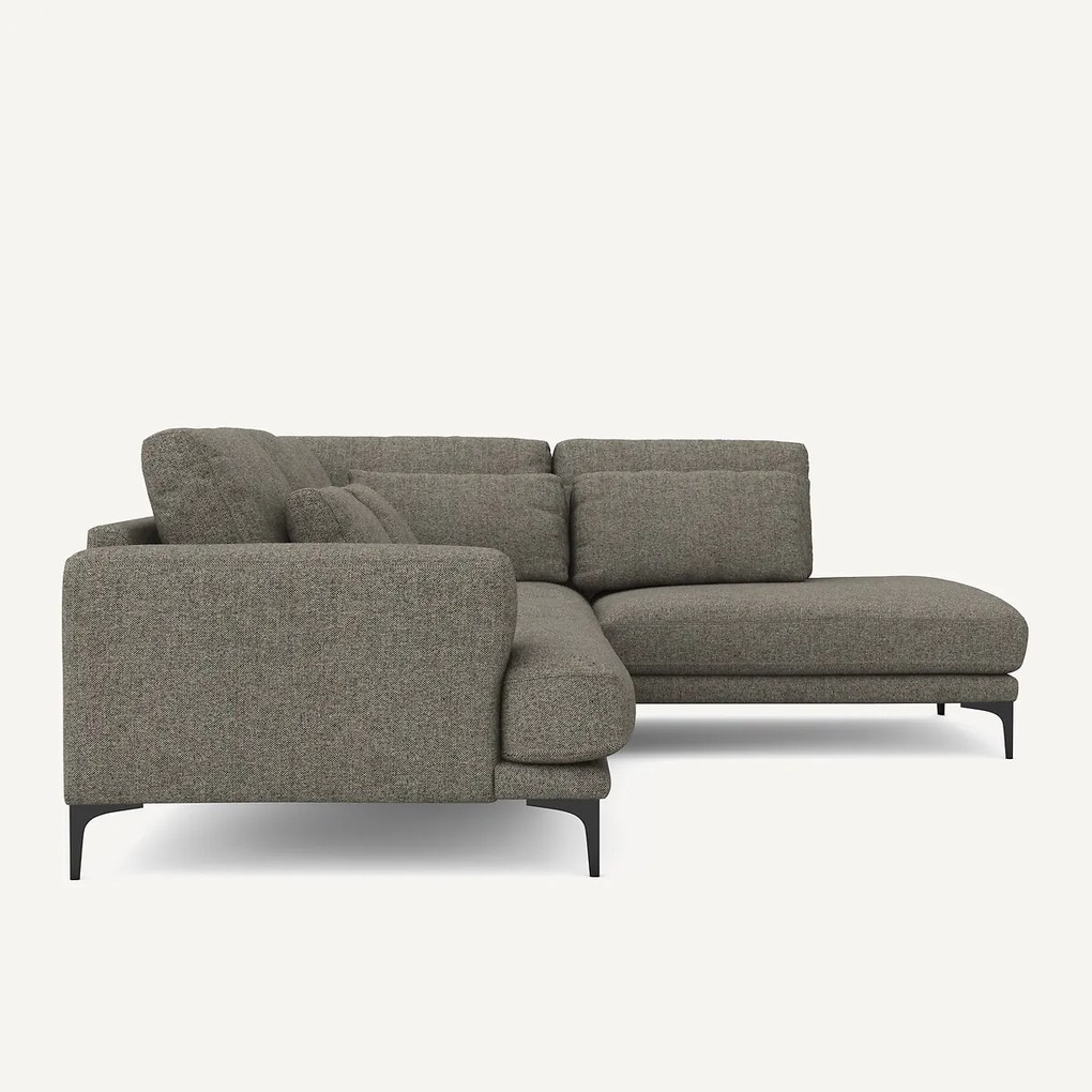 Rechtse hoekbank met leuning in tweed, Marsile