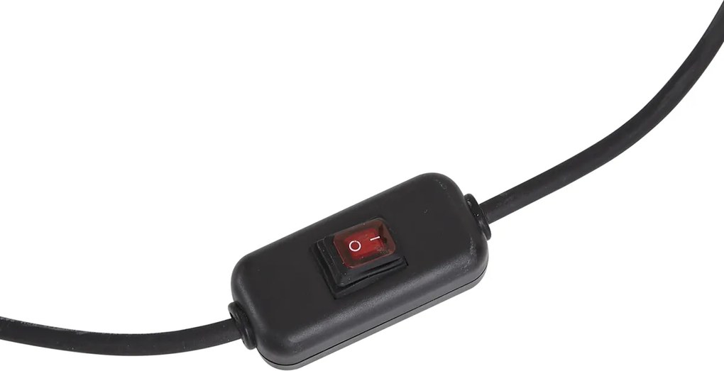 Japandi buiten vloerlamp zwart met beige kap van touw IP44 - Arc Jayla