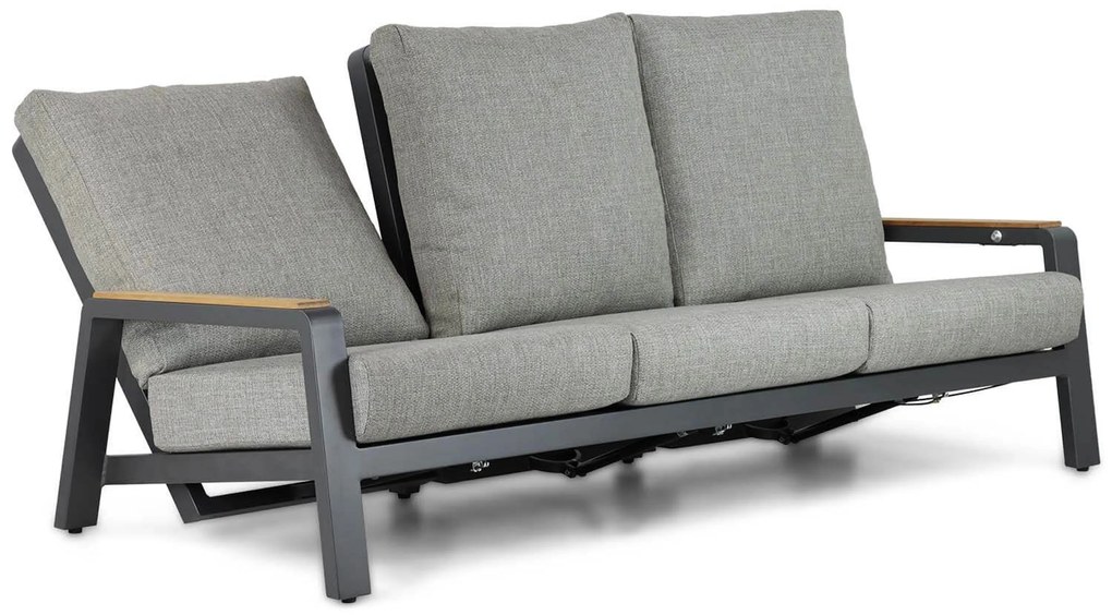 Stoel en Bank Loungeset 5 personen Aluminium/teak Grijs Osmen Manly