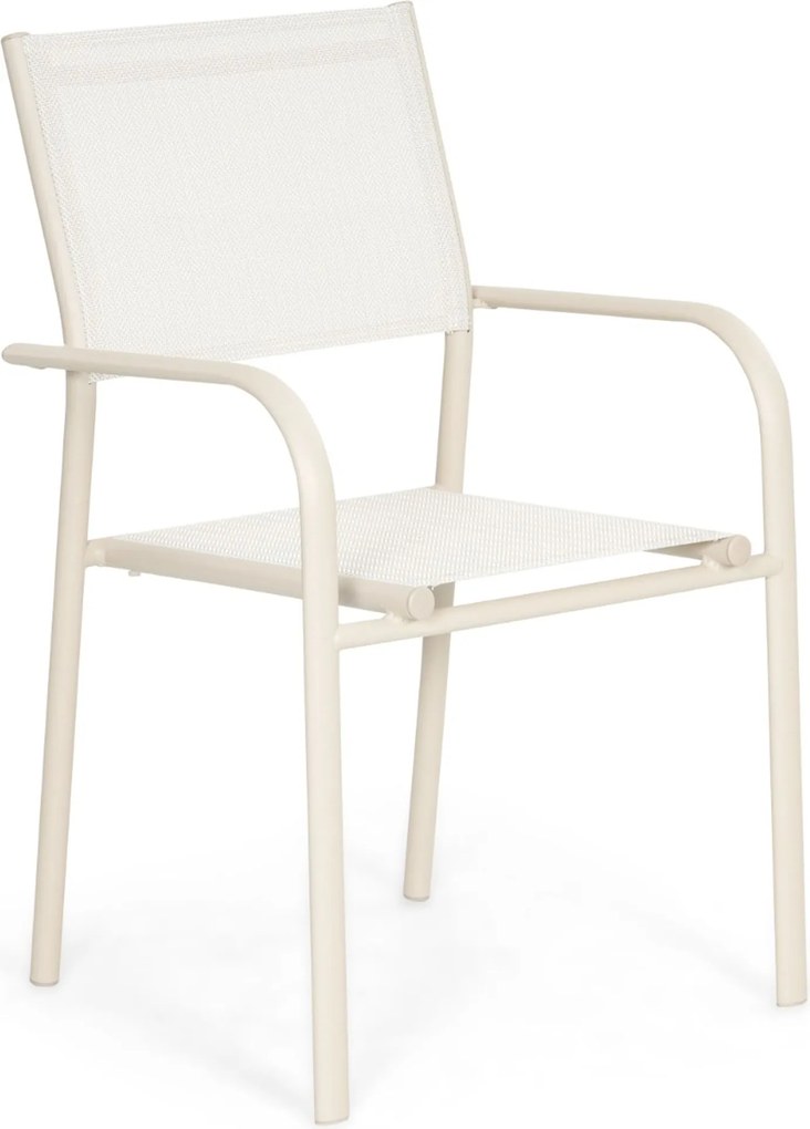 Tuinstoel stapelbaar Aluminium Zand/Beige Presto Brentino