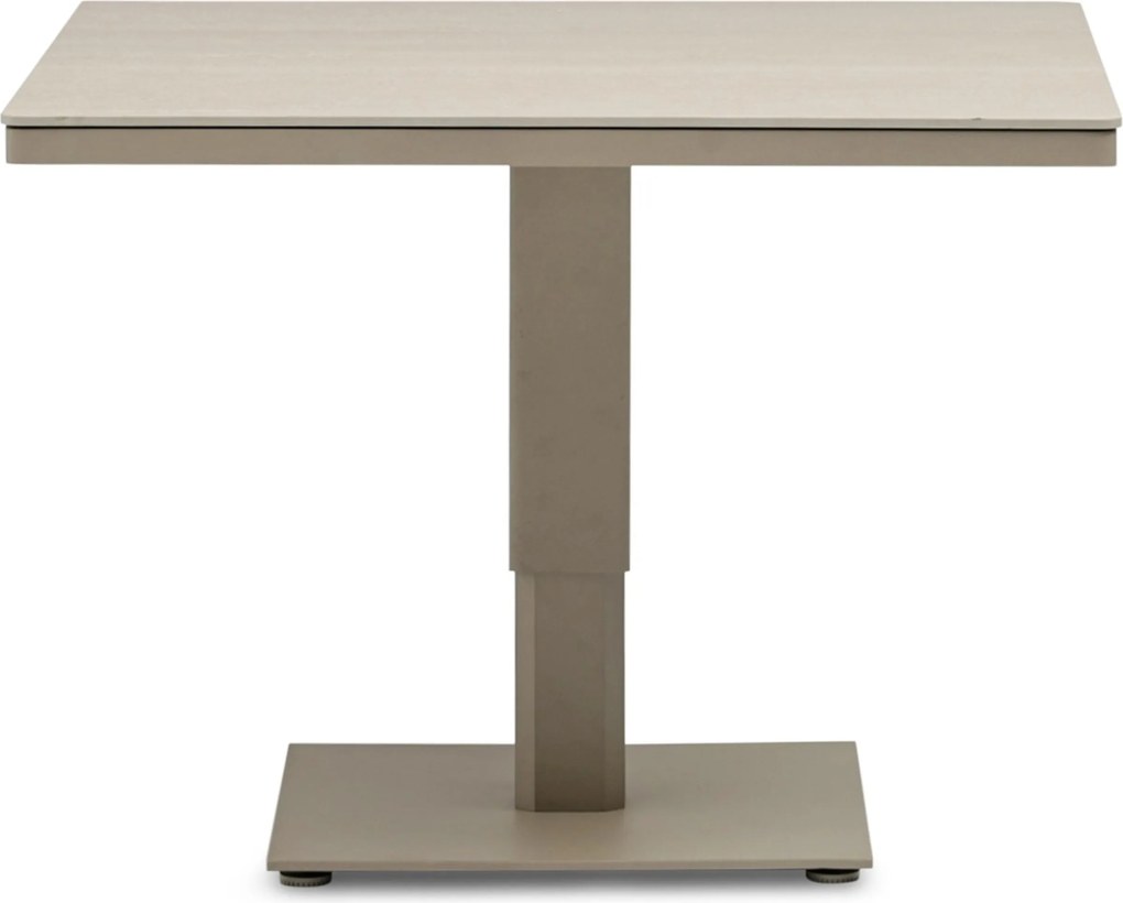 Tuintafel   90 x 90 cm  Zand/Beige   Tivano in hoogte verstelbare