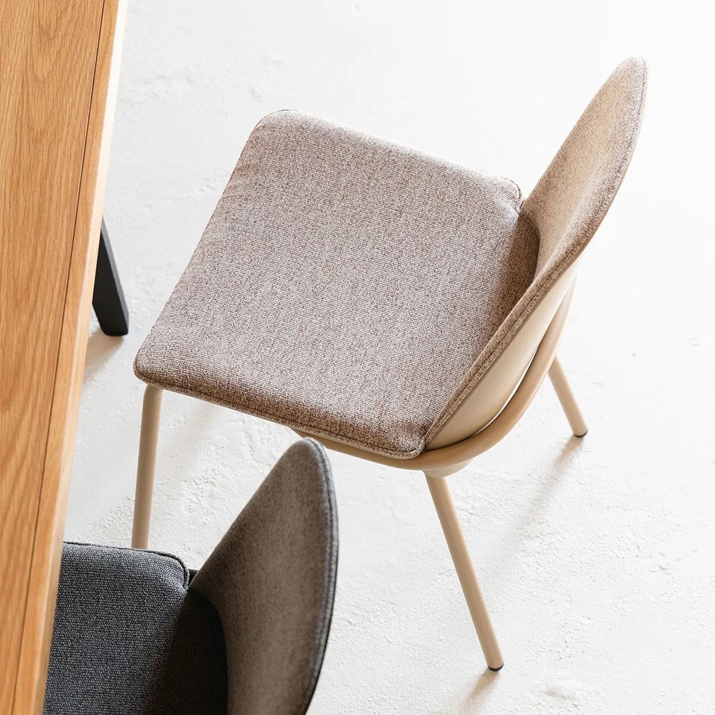 Zuiver Clip Moderne Eetkamerstoel Buisframe Beige