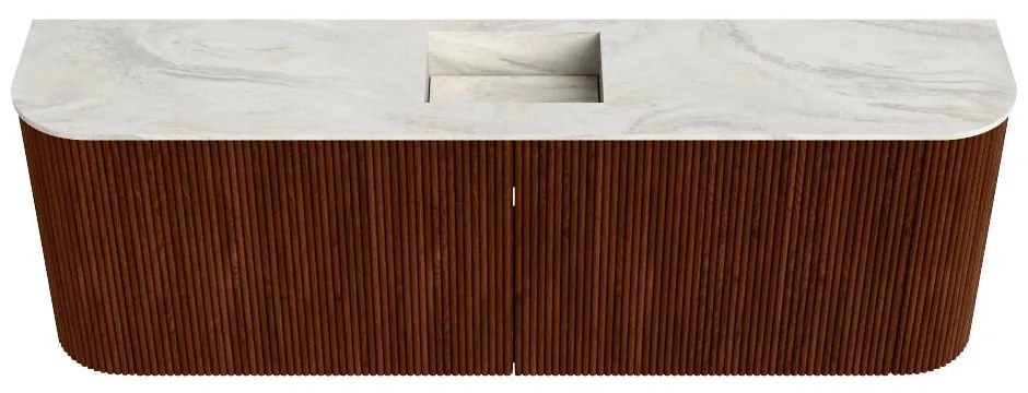Mondiaz Joya DLux 125cm toiletmeubel ronding links/rechts ruby met wastafel faye midden 1 kraangat ostra