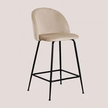 Set Van 4 Hoge Krukken In Fluweel Kana Design Zwart & Bruin - Tarwe & ↑65 Cm - Sklum