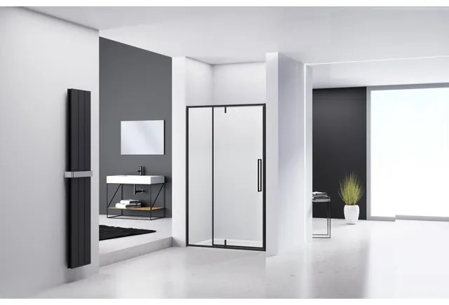 Van Rijn Products Nisdeur zwart 6 mm helder glas incl. glasbehandeling, L/R draaiend (1380-1400) x 2000 mm ST04300140KP