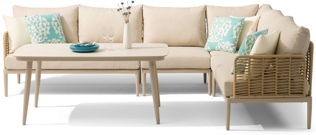 Hoek loungeset 5 personen Aluminium/wicker Taupe  Coco Ibiza