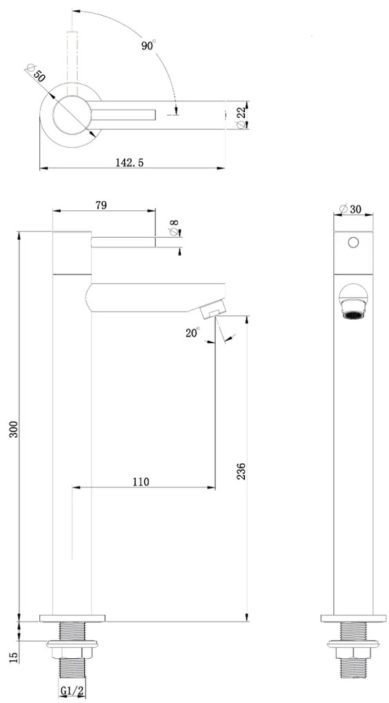 Best Design High Aquador verhoogde toiletkraan goud mat