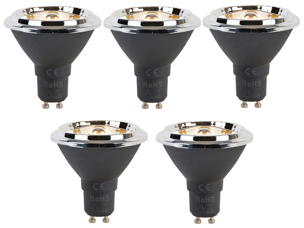 Set van 5 GU10 dimbare LED lamp AR70 6W 450 lm 2700K
