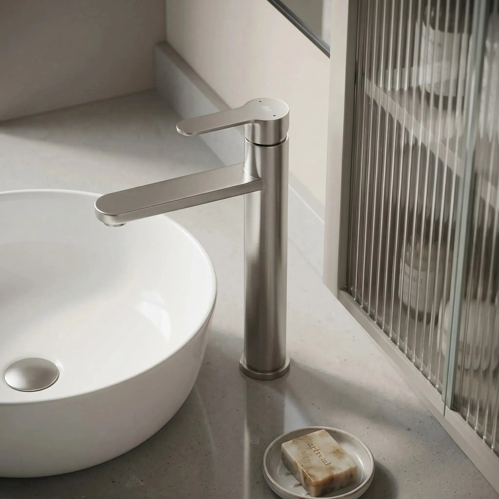 Wastafelkraan Rea Arcos Brush Nickel