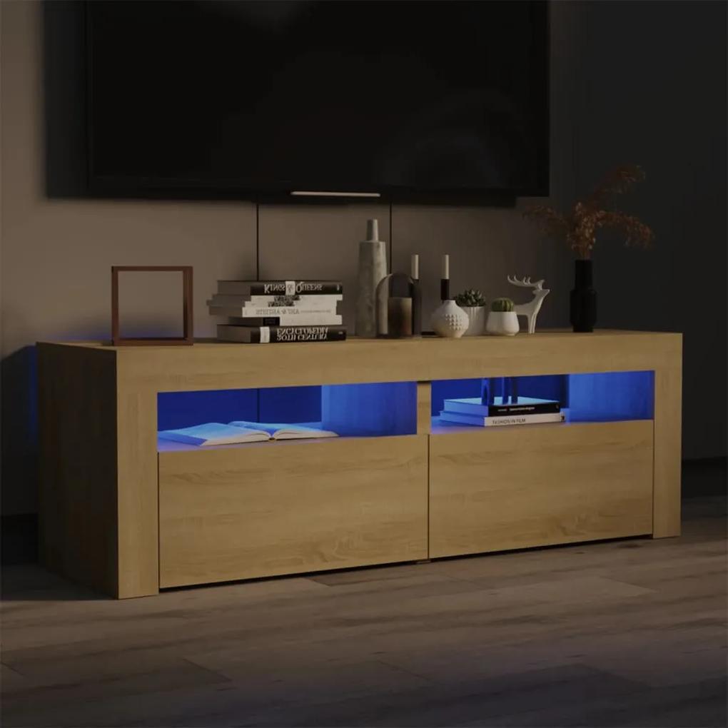 vidaXL Tv-meubel met LED-verlichting 120x35x40cm sonoma eikenkleurig