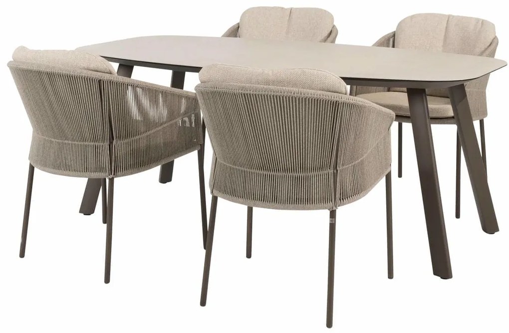 Taste by 4 Seasons Florence tuinset terre met Manolo tafel 180 cm Tuinstoel   bruin weerbestendig