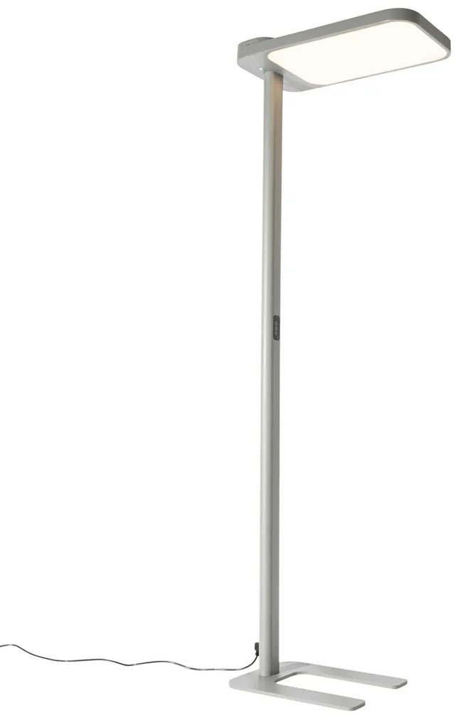 Daglicht vloerlamp grijs vierkant incl. LED en dimmer - Guzo