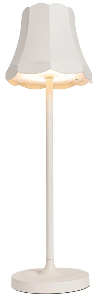 Retro tafellamp off-white oplaadbaar IP44 - Granny