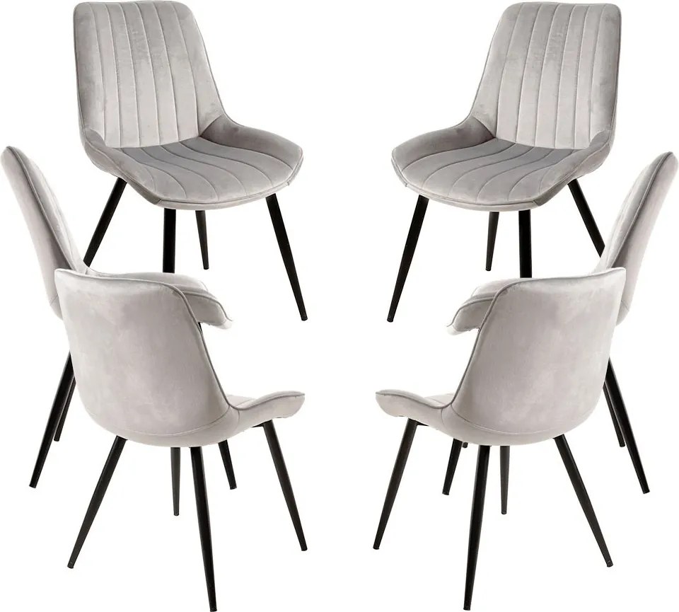 Set 6 Lene Fluwelen Stoelen