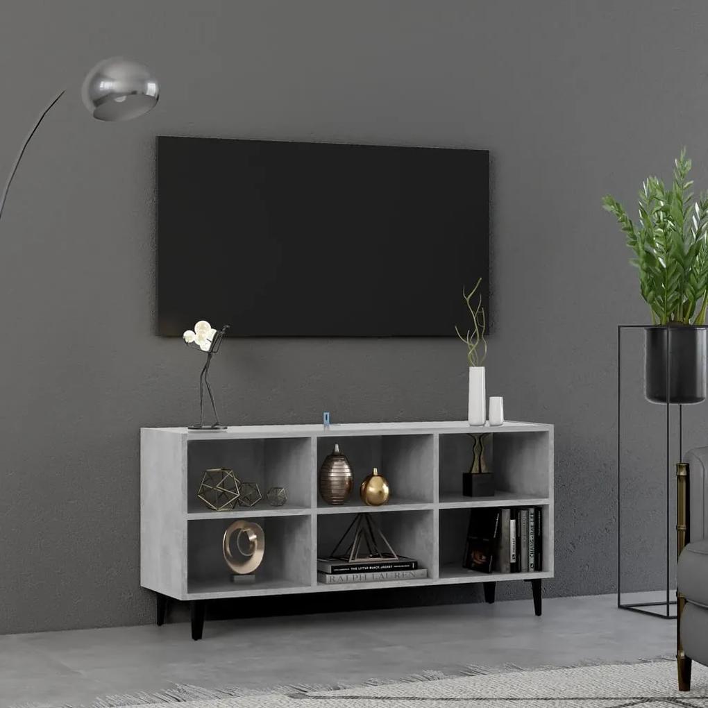 vidaXL Tv-meubel met metalen poten 103,5x30x50 cm betongrijs