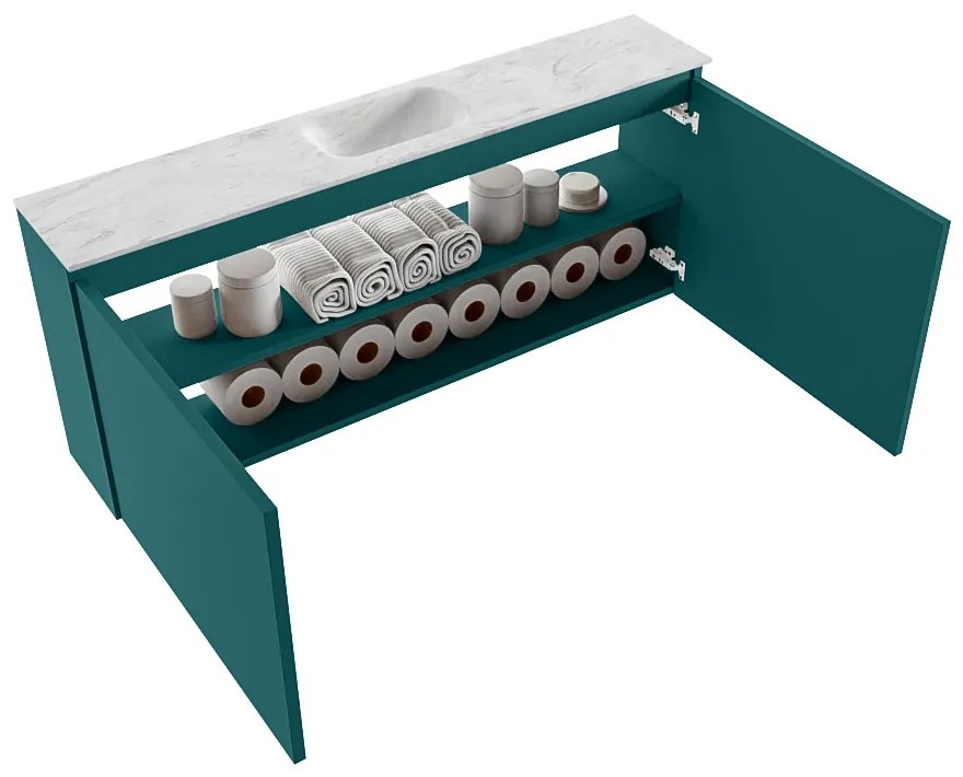 Mondiaz Ture DLux toiletmeubel 120cm smag met wastafel opalo midden zonder kraangat