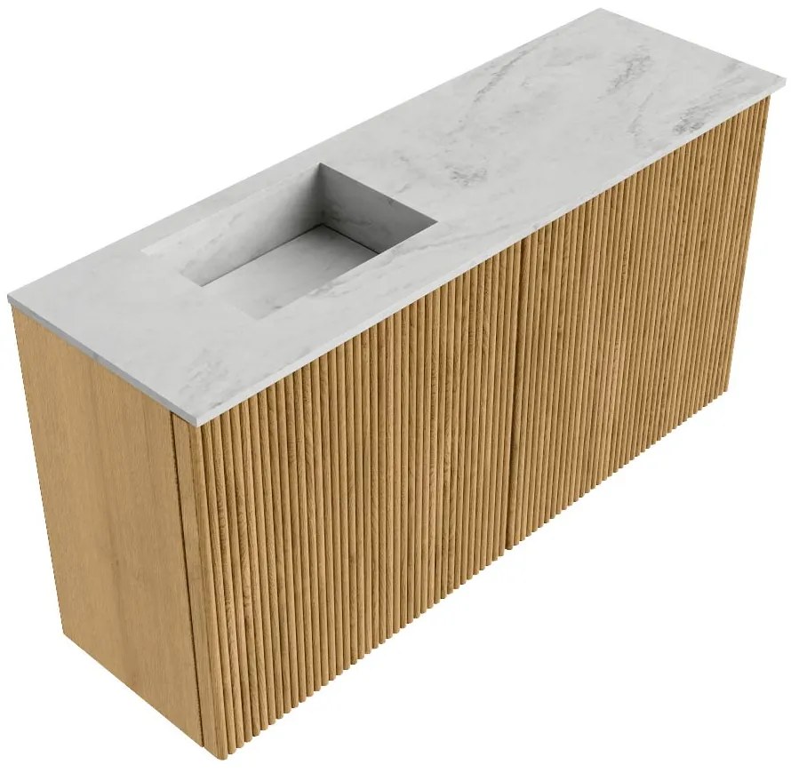 Mondiaz Joya DLux 80cm toiletmeubel oak met wastafel faye links 1 kraangat opalo