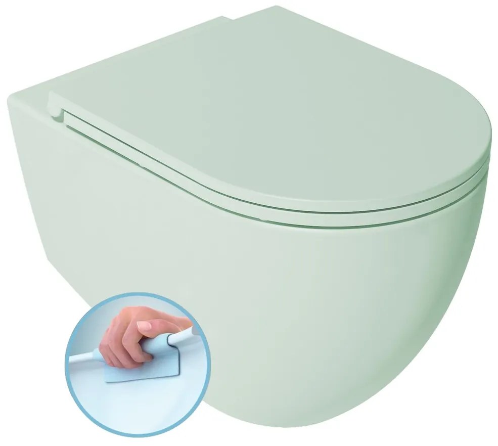 Sapho Infinity randloos toilet 53x36.5cm mintgroen