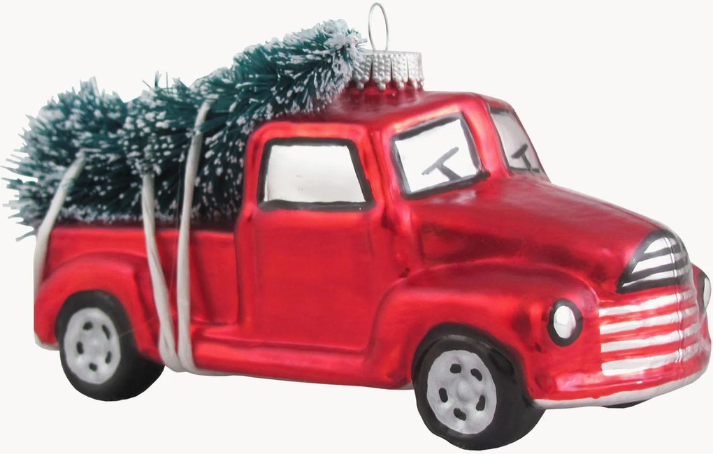 Handbeschilderde kerstboomhanger Vintage Pickup