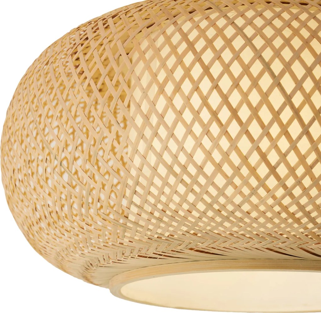 Smart plafondlamp bamboe met witte binnenkant incl. Wifi A60 - Liva