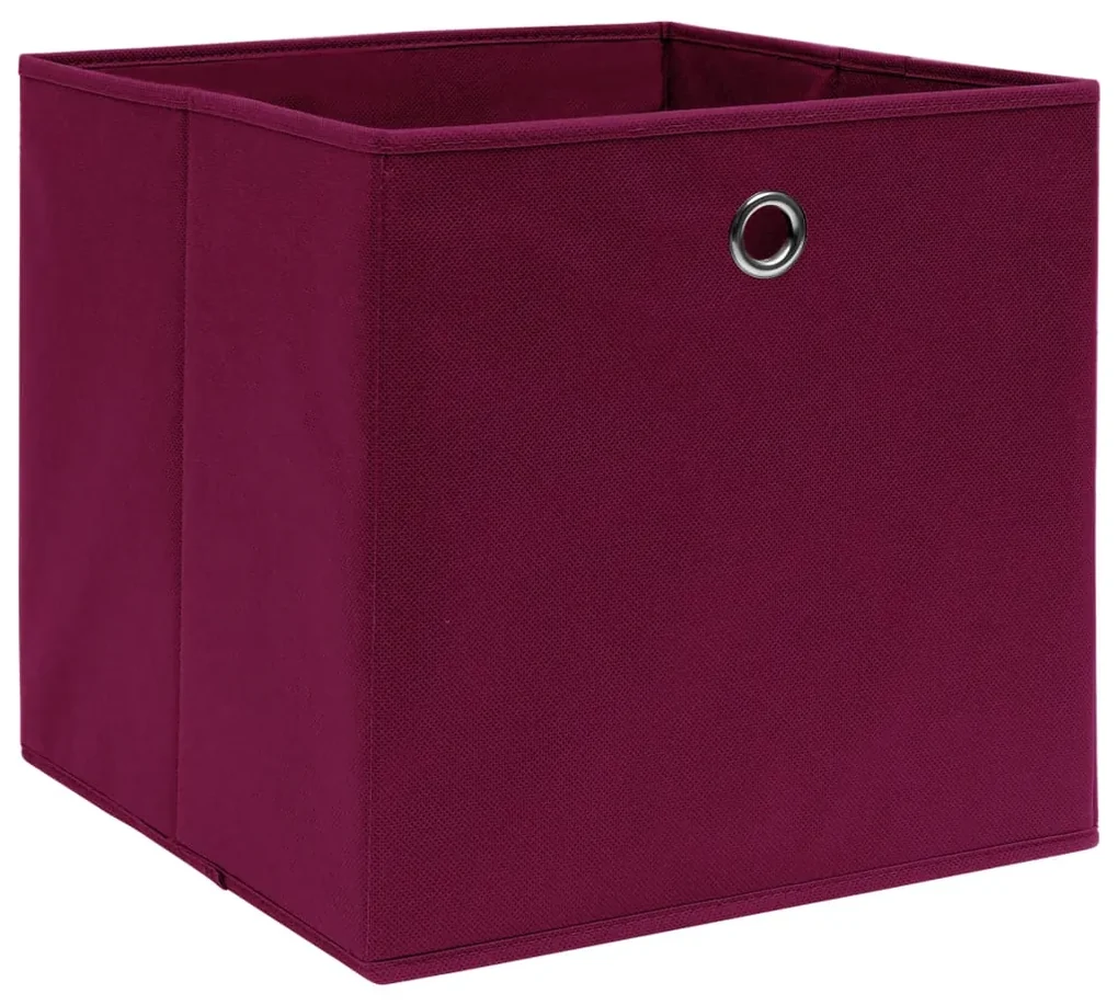 vidaXL Opbergboxen 10 st 32x32x32 cm stof donkerrood