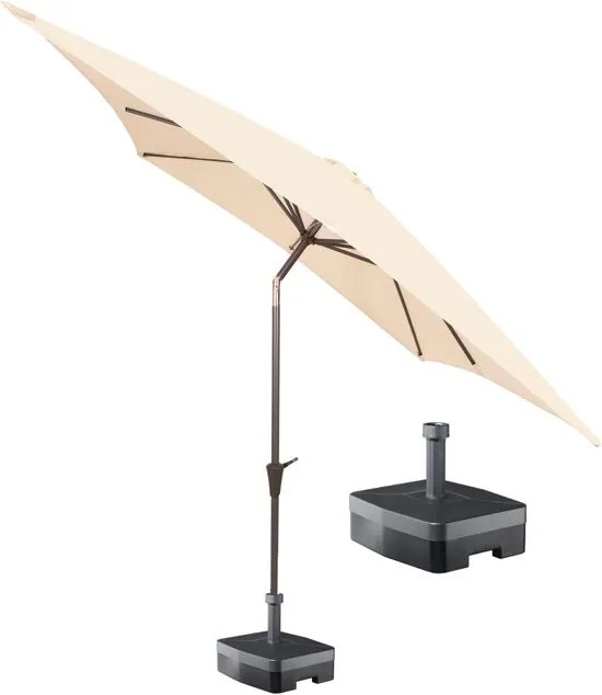 Â® vierkante parasol Altea 230x230 cm met voet - Natural