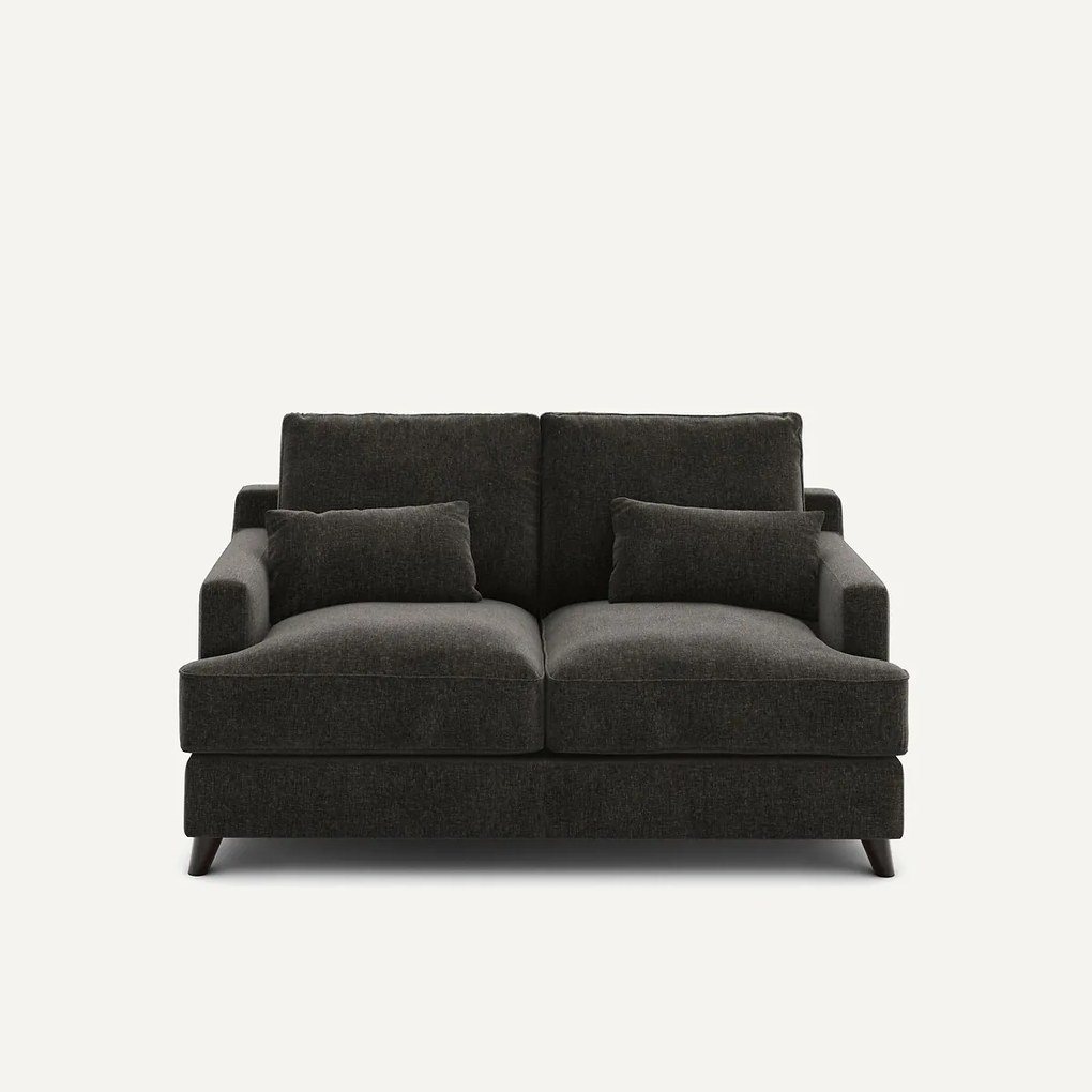 2-zits compacte bank in chenille fluweel, Alwine